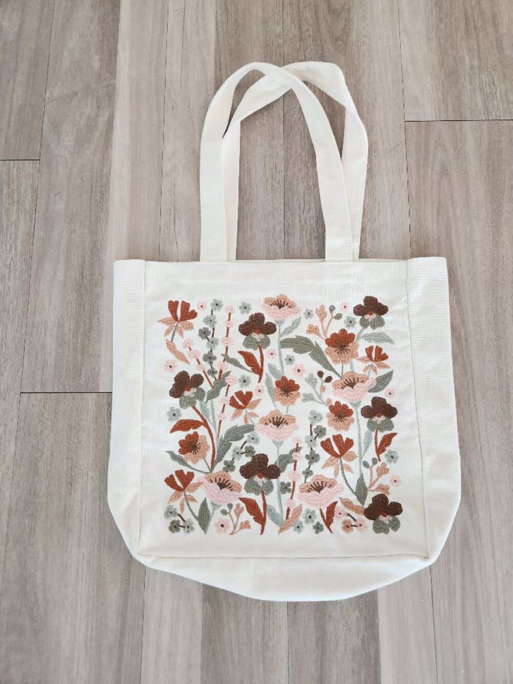 Embroidered tote bag
